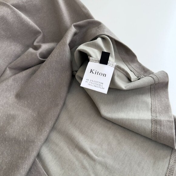 Kiton Brown And Grey Crew Neck Short Sleeve T-Shirt - Picture 6 of 7